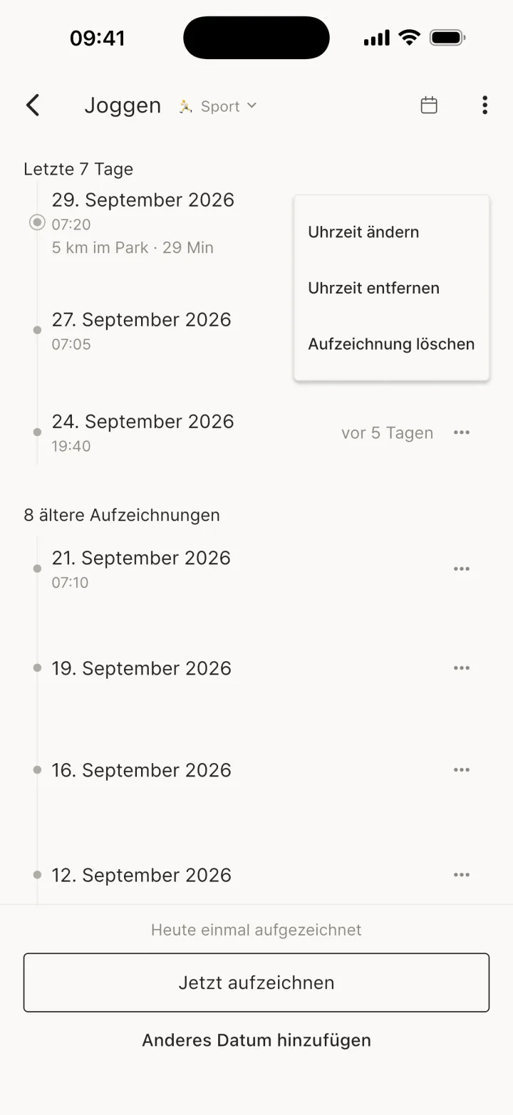 Aufzeichnungsmenü
