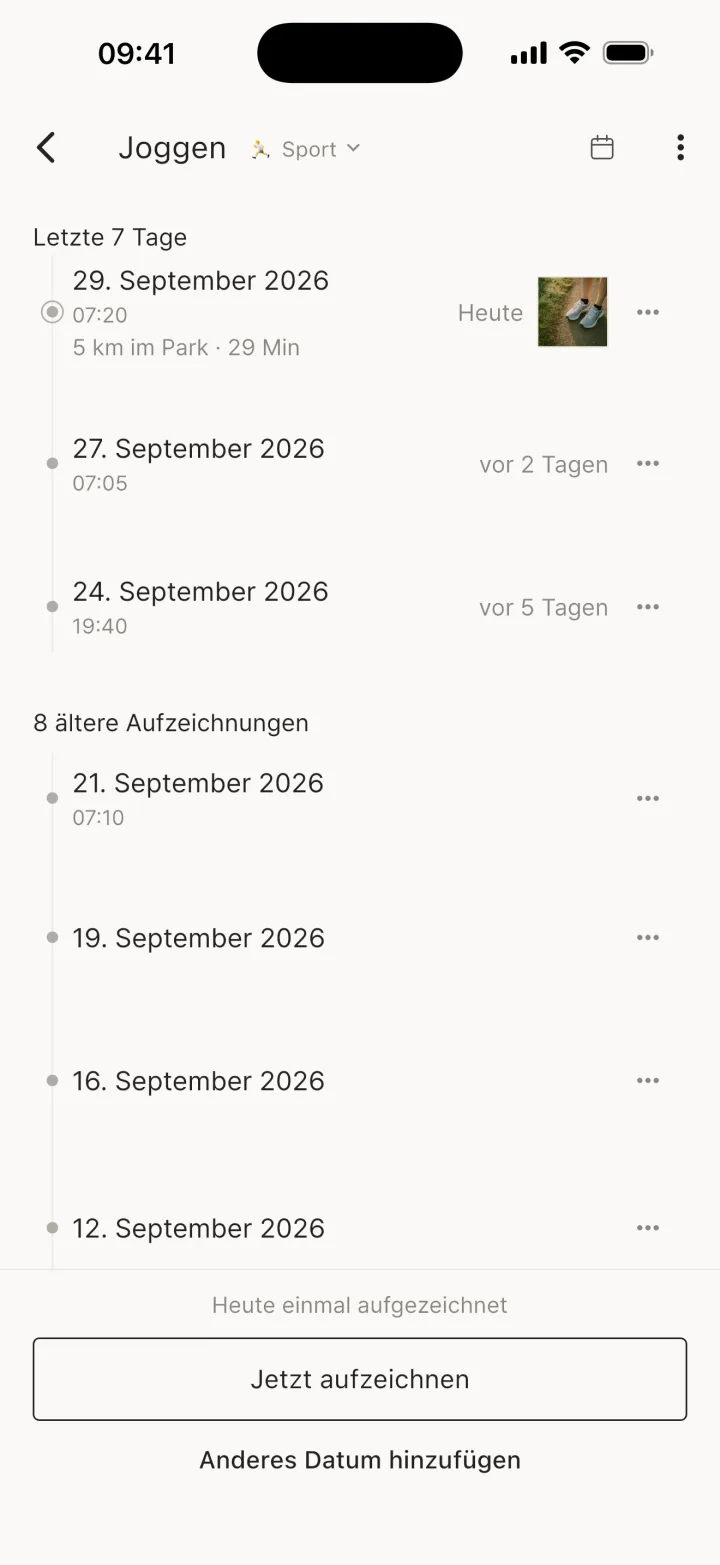 Tippen öffnet die Details