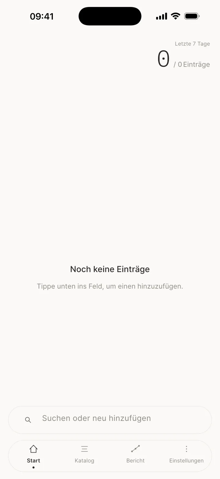 Wenn es keine Einträge gibt