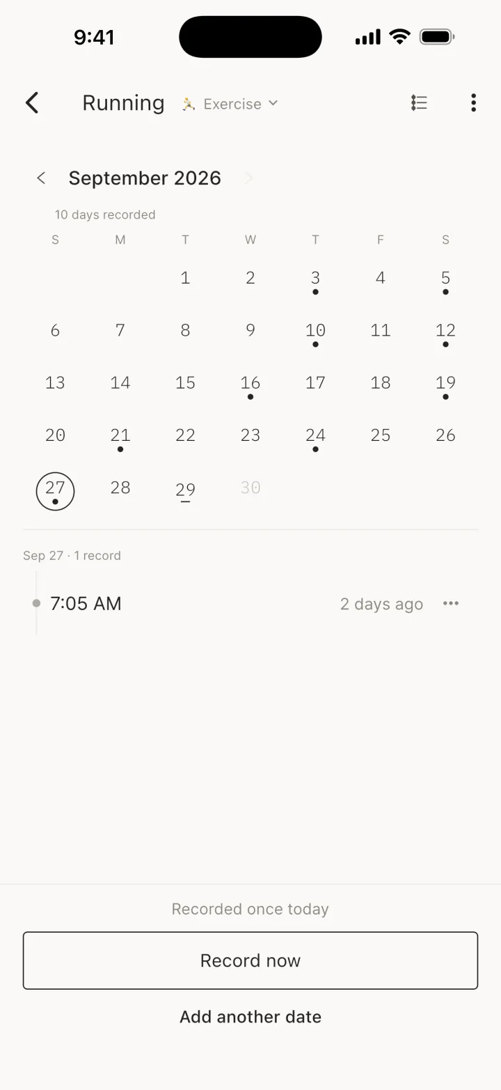 Calendar view / Timeline view