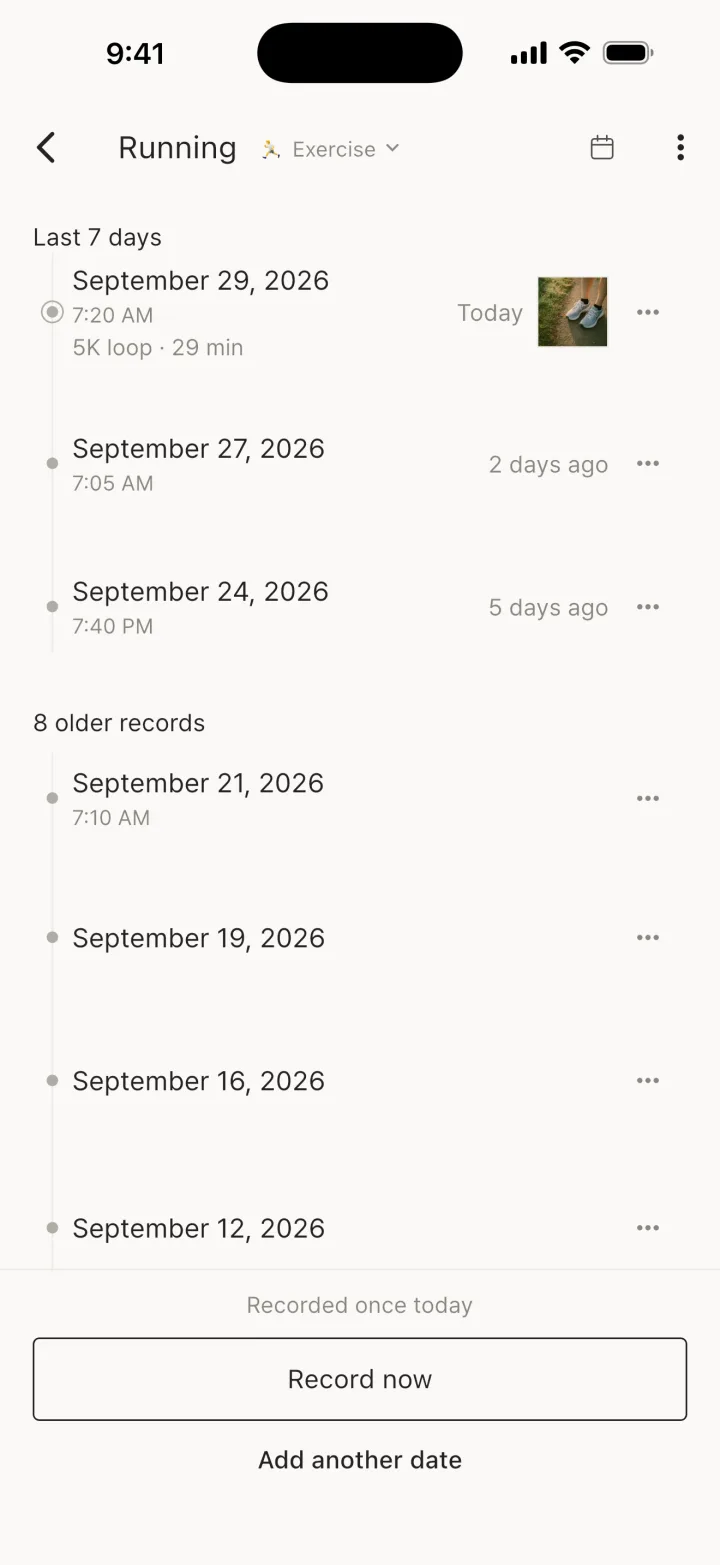 Tap to open the detail screen