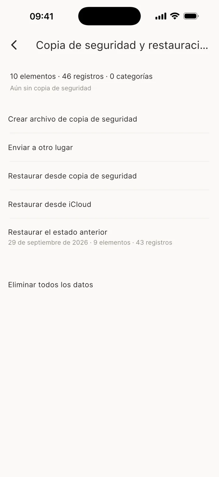 Copia de seguridad y restauración