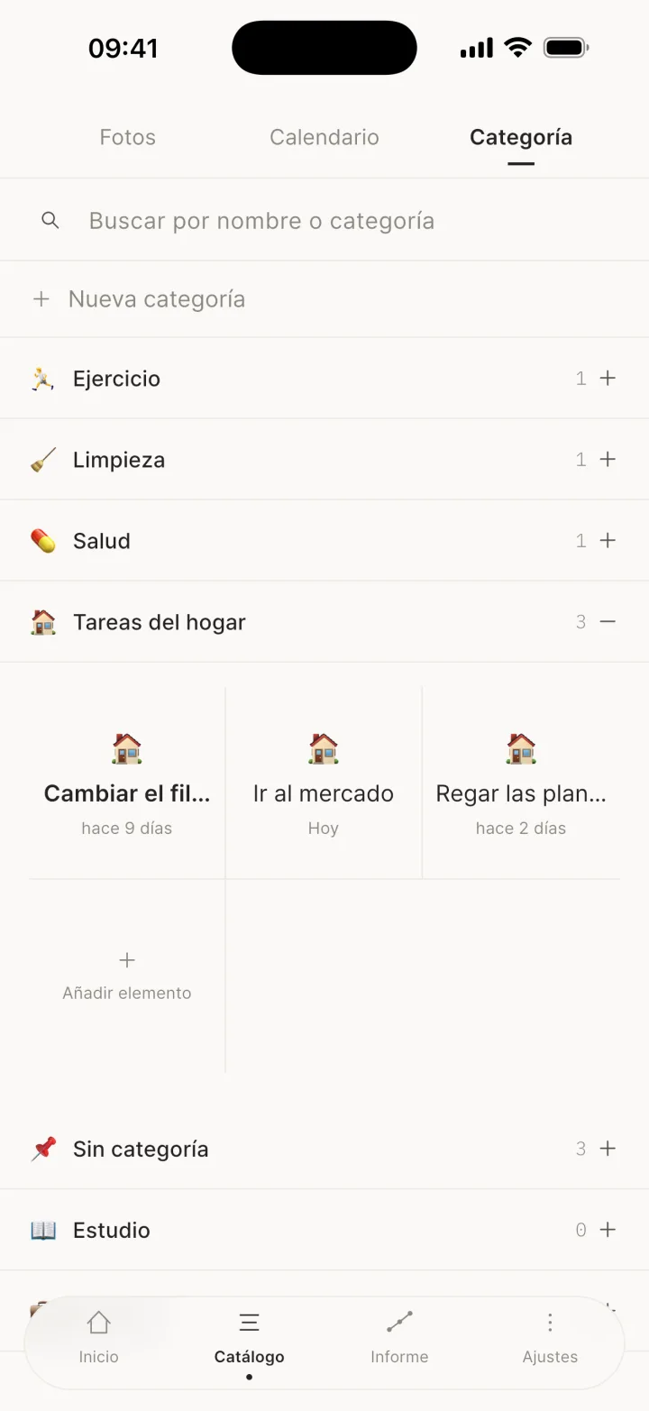 Grupos de categorías