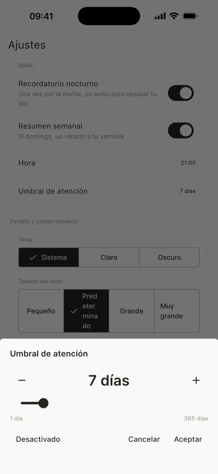 Umbral de atención