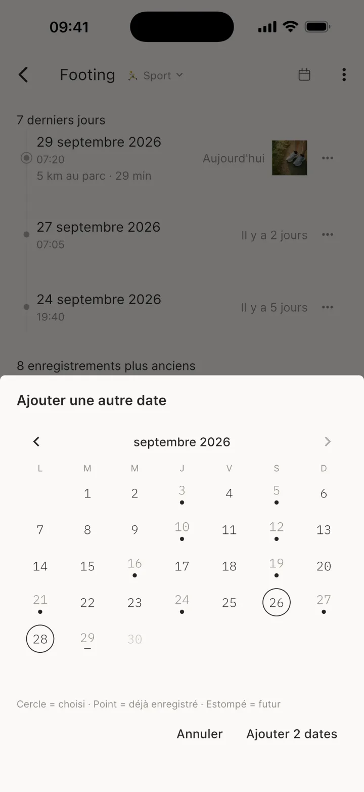 Ajouter une autre date