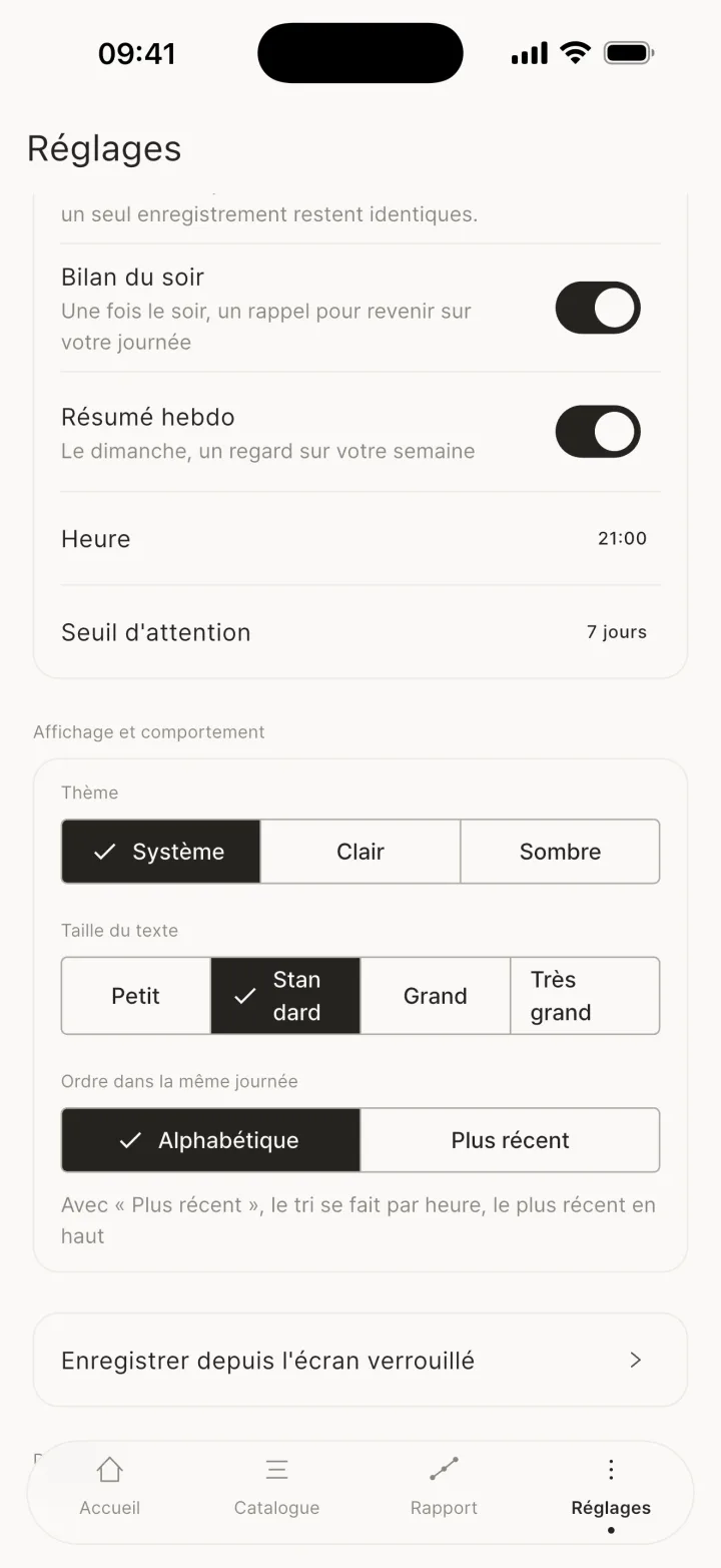 Bilan du soir