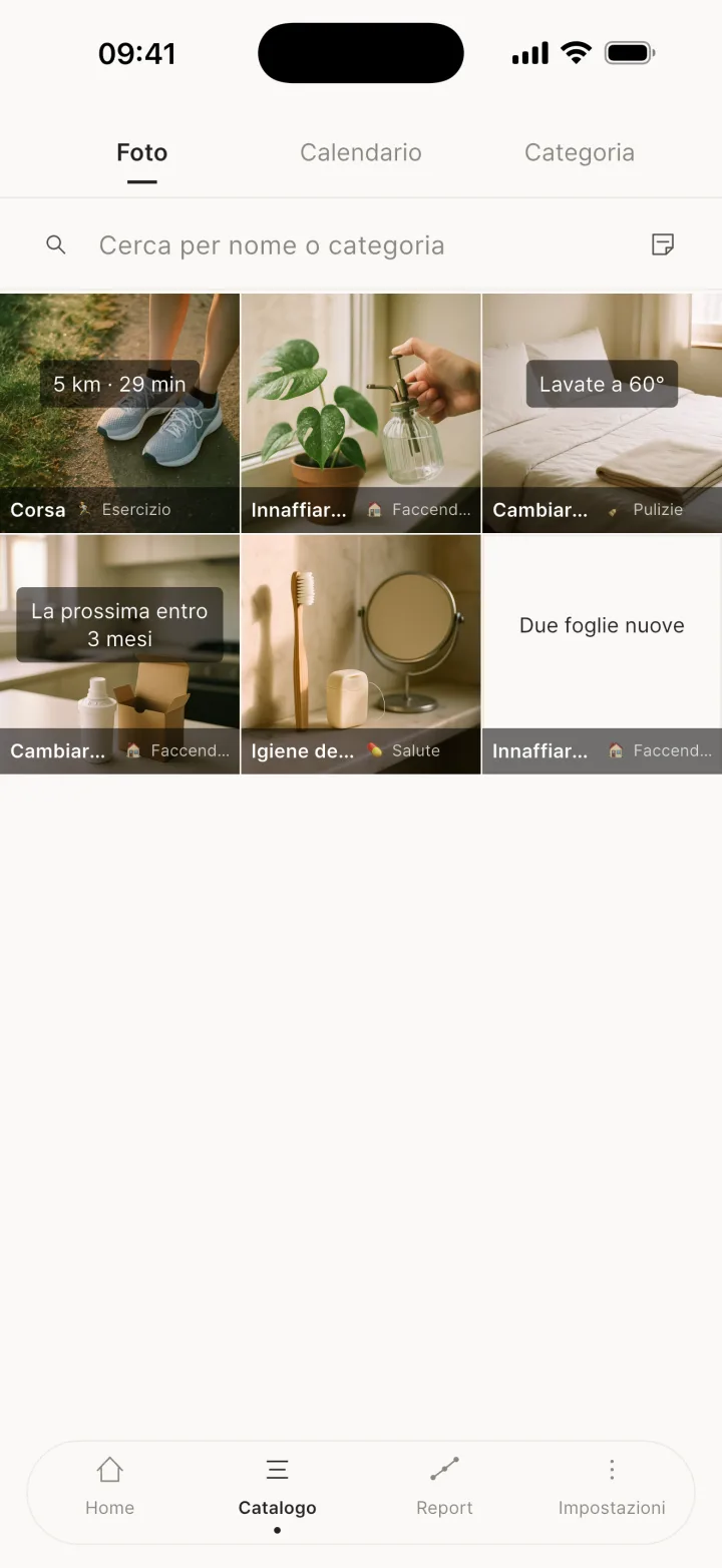 Cambiare scheda del Catalogo