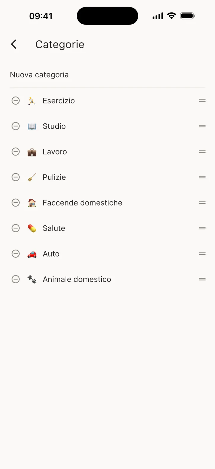 Gestisci categorie