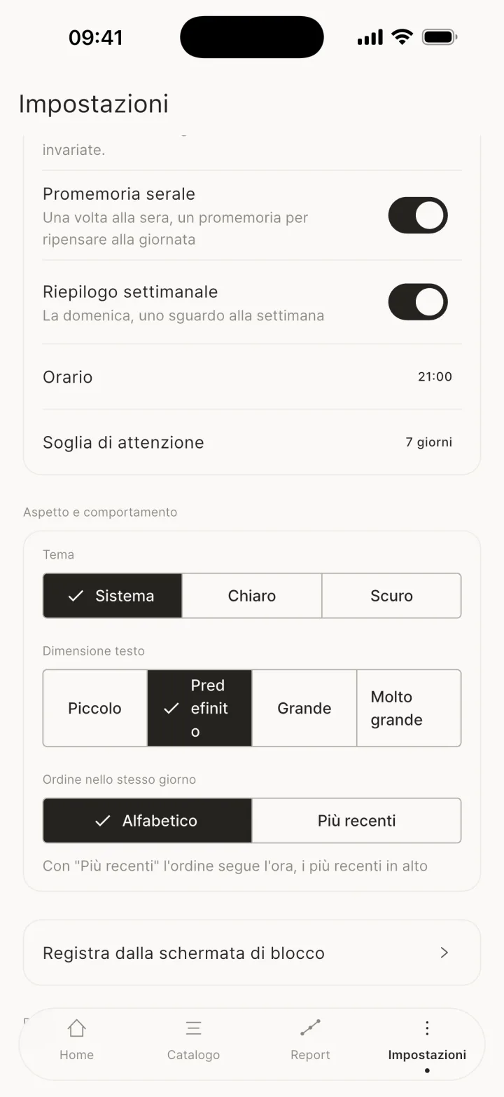 Promemoria serale