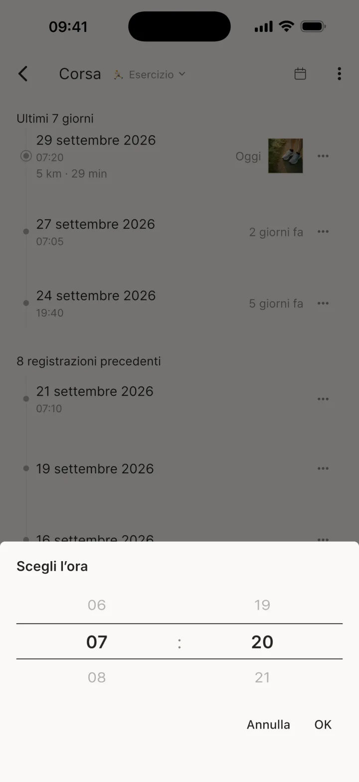 Modifica l'ora