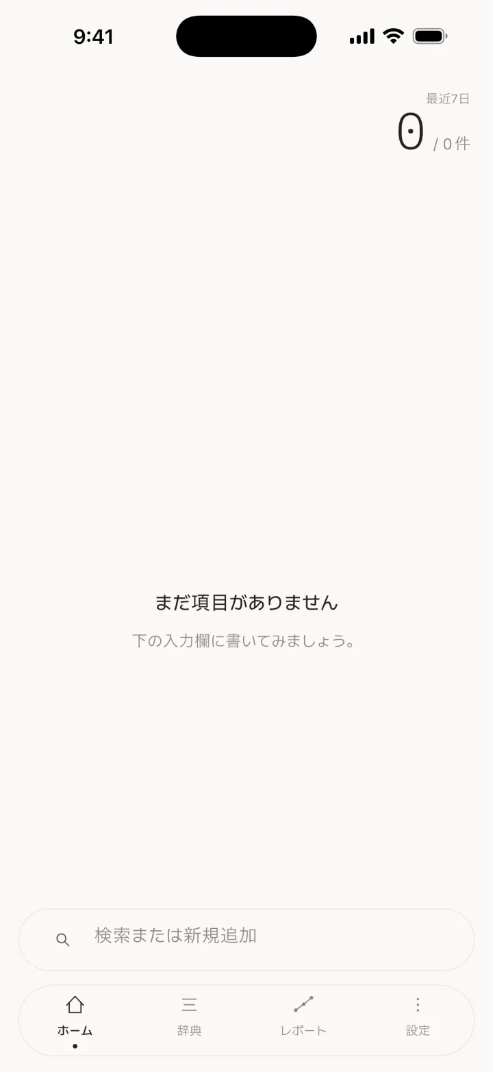 項目がないとき