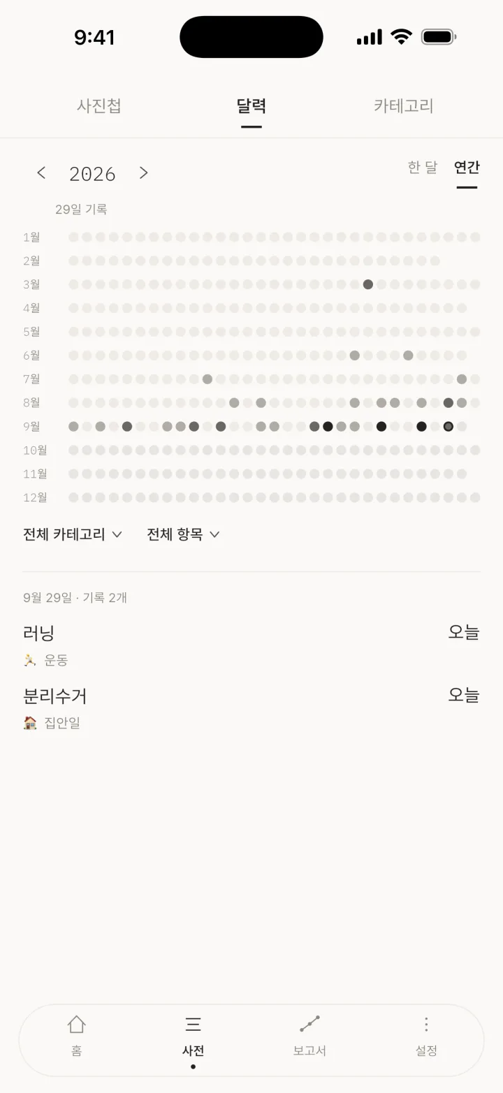 한 달 / 연간