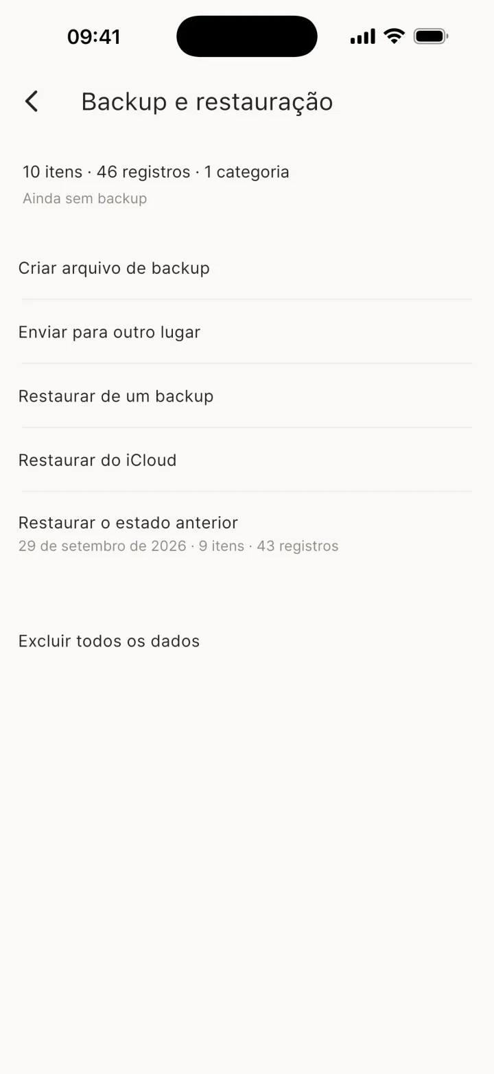 Backup e restauração