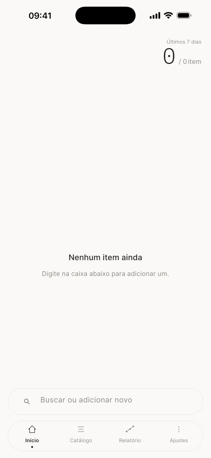 Quando não há itens