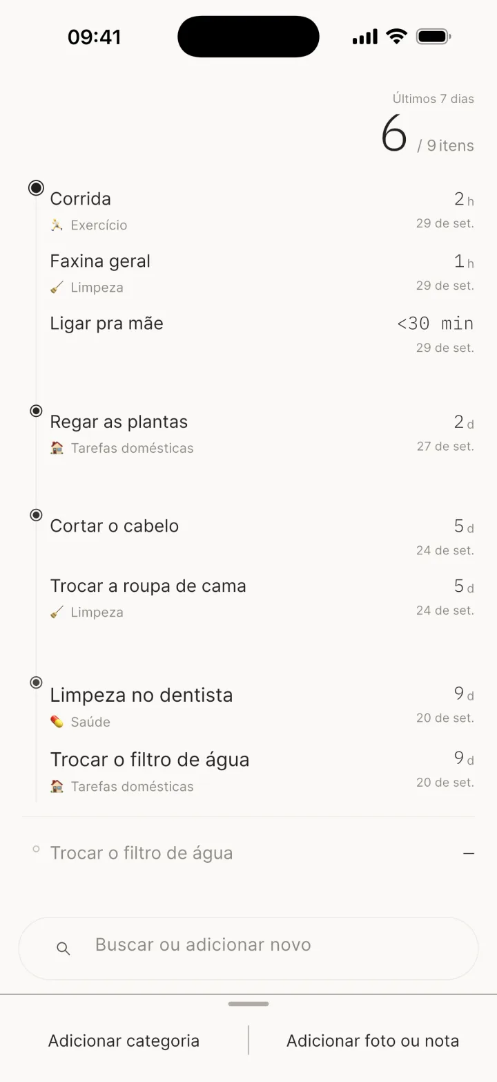 Desfazer / Adicionar categoria