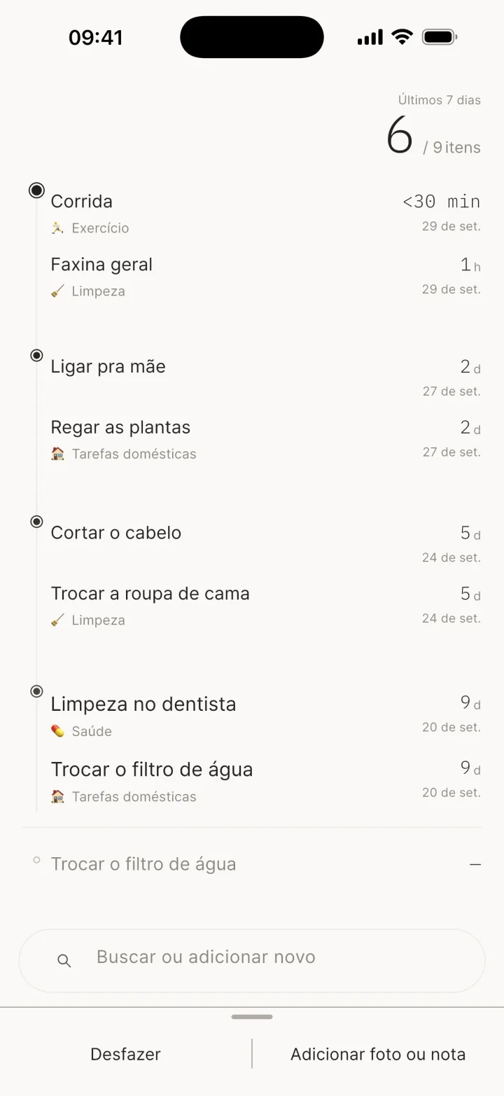 Manter pressionado registra agora
