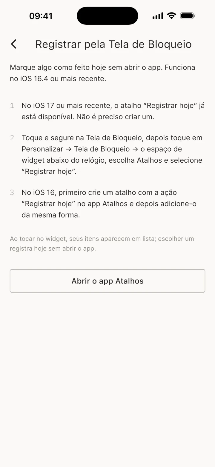 (iPhone·iPad) Registrar pela Tela de Bloqueio