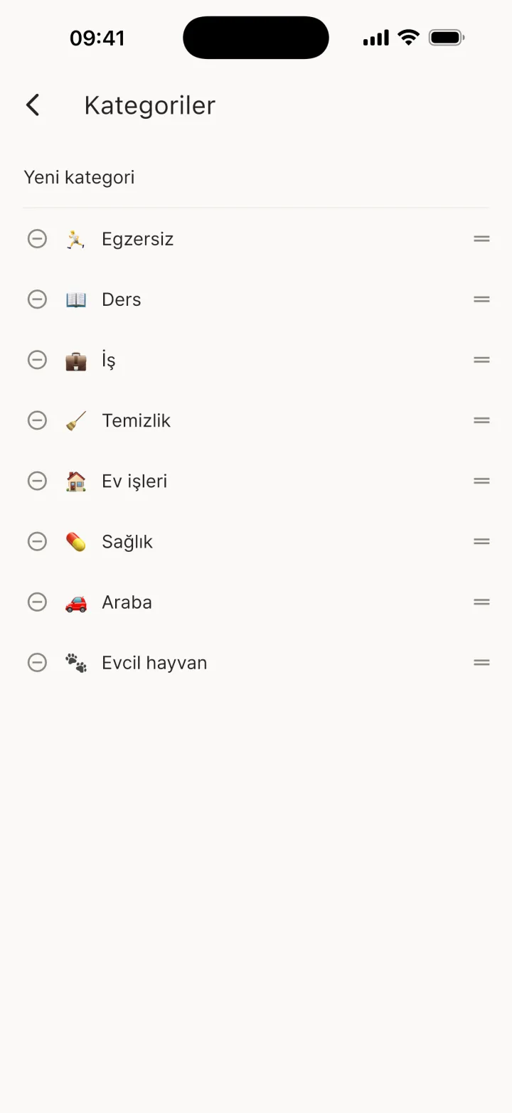Kategorileri yönet