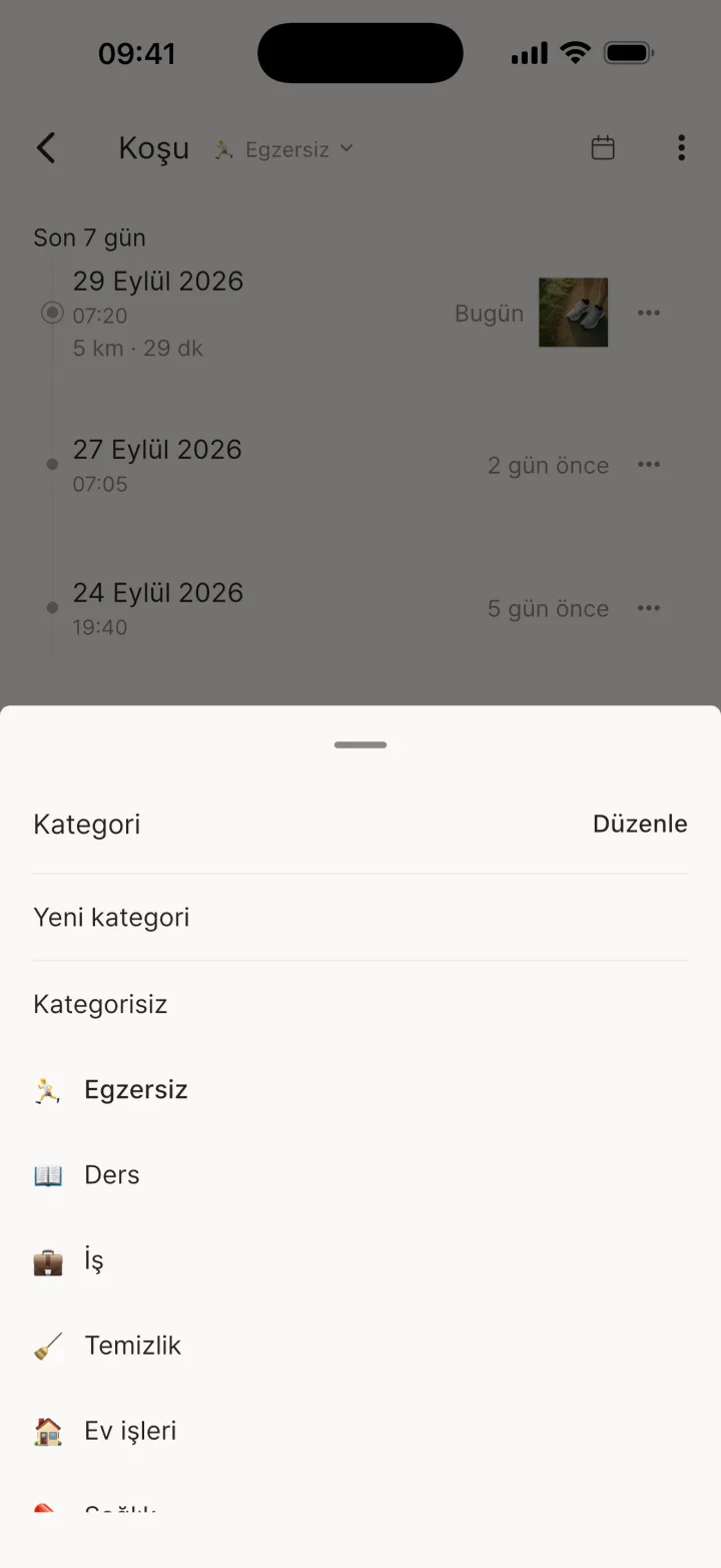 Kategori seçme sayfası