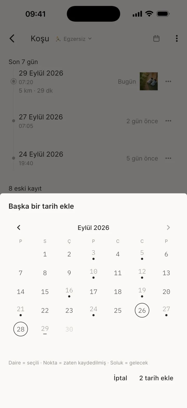 Başka bir tarih ekle