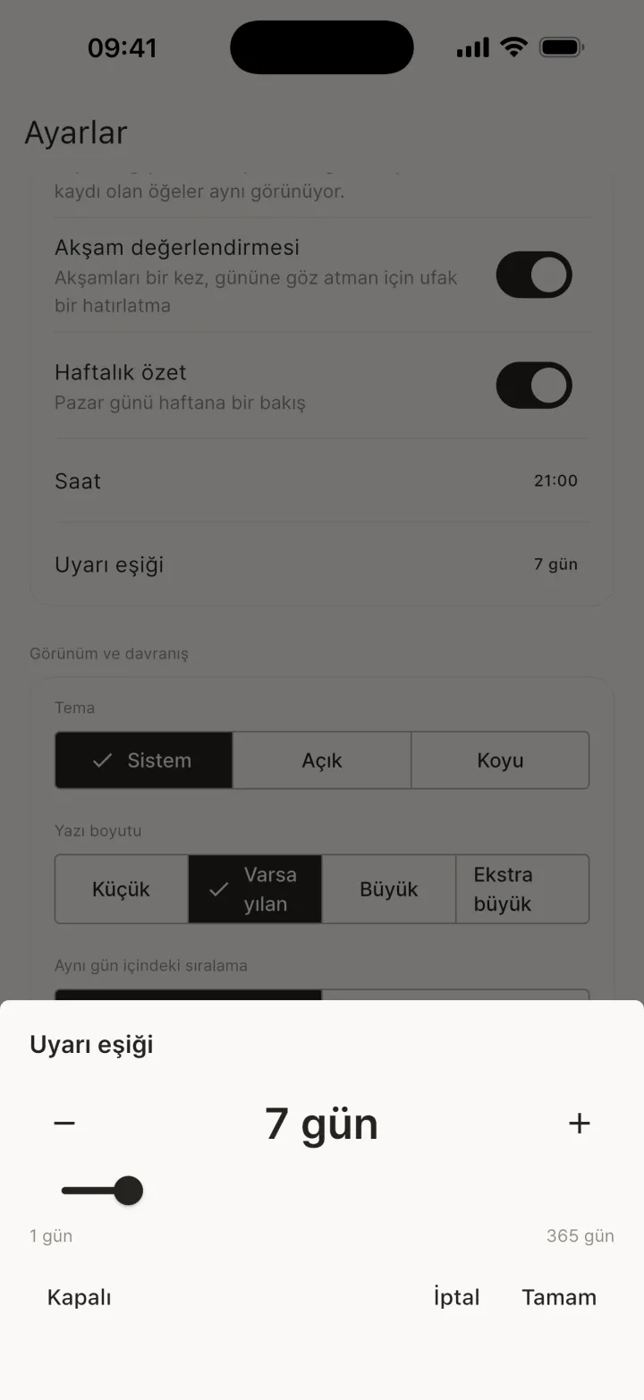 Uyarı eşiği