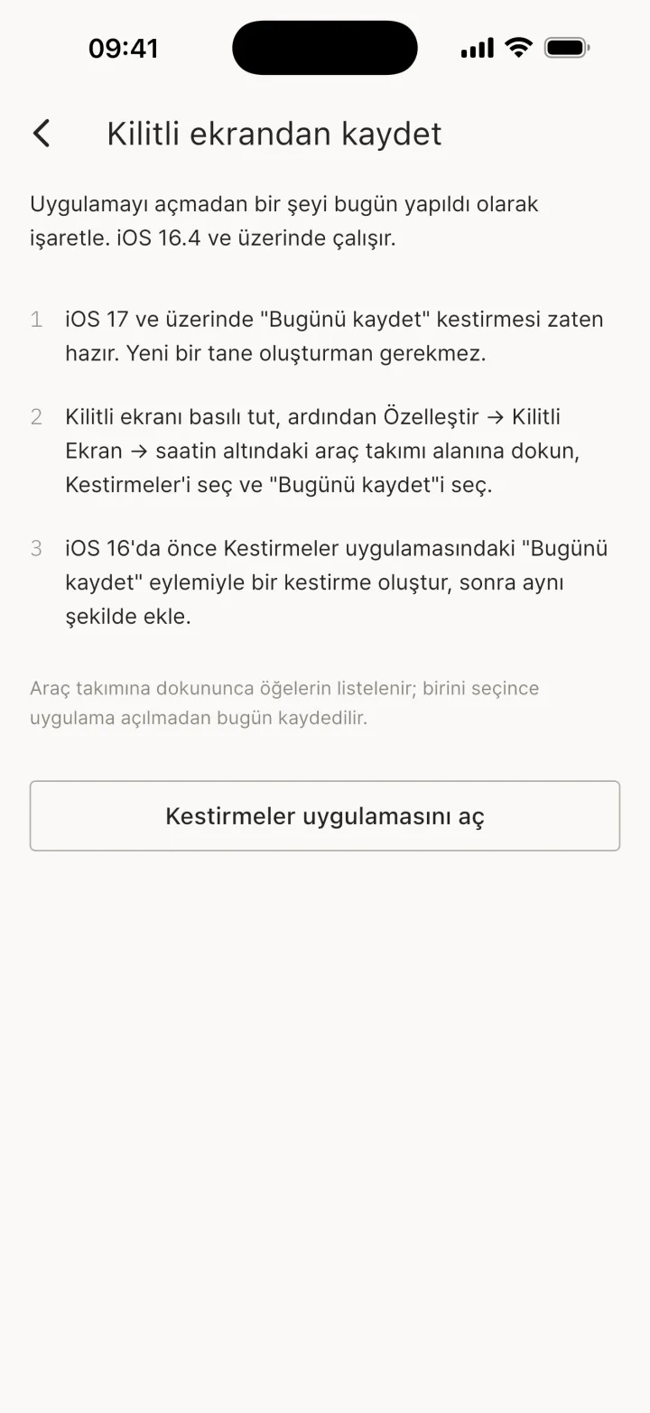 (iPhone ve iPad) Kilitli ekrandan kaydet