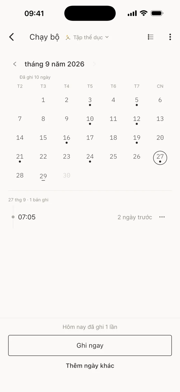 Xem lịch / Xem dòng thời gian