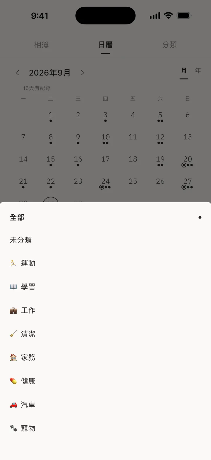 全部分類篩選