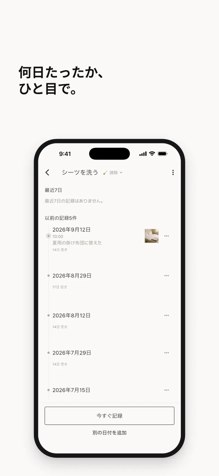 何日たったか、 ひと目で。
